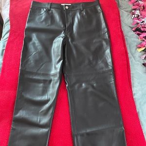 Faux Leather Cropped Pants